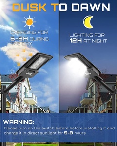 Lámpara Solar para Calle de 150W con Control Remoto, Sensor de Movimiento PIR, Luz LED para Estacionamiento, Encendido al Anochecer, Apagado al Amanecer, Impermeable, con Poste - Product Image 3