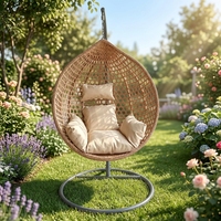 Fauteuil suspendu en rotin moderne et personnalisé, hamac de jardin, salon extérieur, support métallique durable et écologique