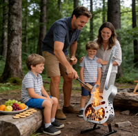 Nouvelle Brasero Portable en Acier Inoxydable Anti-Fumée pour Bois, avec Support et Sac de Transport, pour Camping, Fêtes et Terrasses, Fabriqué en Chine ZZ
