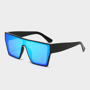 21041 Lunettes de soleil vintage tendance pour femmes et hommes, lunettes de soleil surdimensionnées rouges, lunettes de soleil polarisées miroir pour femmes, UV400 - Product Image 3