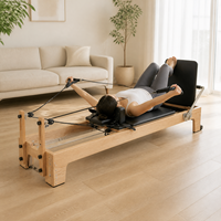 Machine de Pilates Reformer en bois de chêne avec lit coulissant, entraîneur de gainage, pour exercices de yoga et de fitness à domicile et en studio