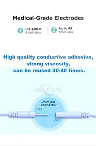 Électrodes de remplacement en tissu non tissé, 5x5cm, 2mm, 10 pièces, vente en gros - Product Image 4