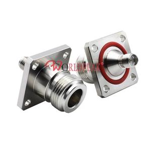 N/SMA-KKF N к SMA гнездо 50 Ом фланцевый Кабельный адаптер 25*25 мм 4 Отверстия Фланец водонепроницаемый DC-6G разъем панели - Product Image 1