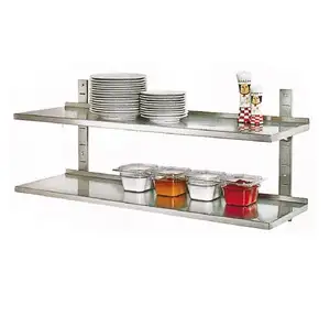 Scaffale su misura dello scaffale di stoccaggio della parete della cucina dell'acciaio inossidabile di doppio strato/scaffale commerciale della cucina di singolo livello per il piatto