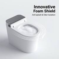 Toilette intelligente grise moderne avec design monobloc, toilette avec siège chauffant et bidet, certifiée CE, personnalisation haut de gamme ODM/OEM
