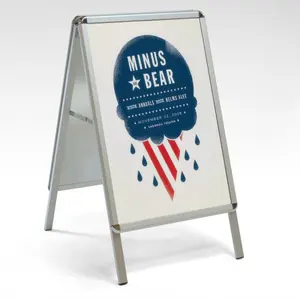Aluminum folding a frame sign, poster display board, double sided display stand A2