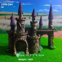 Nouvelles décorations écologiques en résine pour aquarium de bureau, ornements paysagers de château miniature de style européen antique pour aquarium