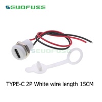 Connecteur USB-C 2Pin Type-C Étanche PH 2.0 Écrou Verrouillage Panneau Montage TPC Étanche Charge Rapide Jack Por