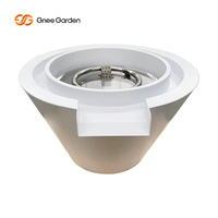Brûleur à cascade en acier corten blanc - Chauffage au propane, écologique, 50 000 à 74 999 BTU, décoration extérieure pour piscine