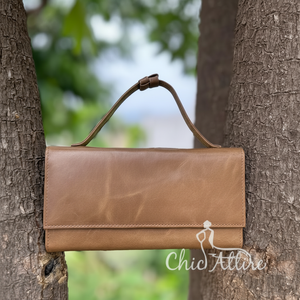 กระเป๋าคลัทช์หนังแท้สำหรับผู้หญิงกระเป๋าคลัทช์หนังแท้แบบลำลองมีสไตล์ - Product Image 1