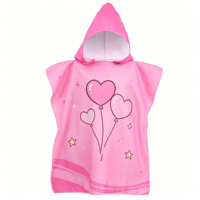 Custom Microfiber Poncho Towel Kids Hooded Beach Towel Quick Dry Summer Cartoon Bath Towels