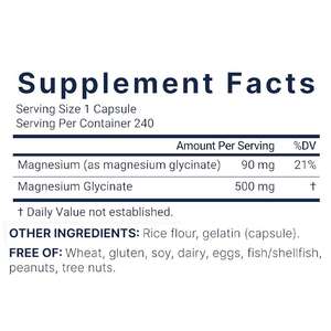 Capsule di Magnesio Glicinato per Reazioni Enzimatiche, Crescita Ossea, Regolazione Ormonale, Sonno, Cuore e Muscoli - Product Image 3