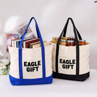 Sac de plage pliable unisexe en toile de coton écologique, grande capacité, léger, résistant à l'eau, imprimé personnalisé motif perle, tendance