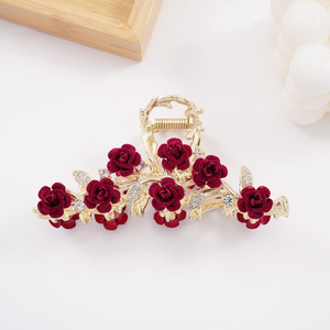 Pince à cheveux rose fleur en peluche pince à cheveux strass laisse pince requin grands accessoires de cheveux <span class=keywords><strong>anciens</strong></span> - Product Image 5