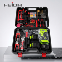 Kit de perceuse sans fil FEIDA 108 pièces 21V, batterie lithium rechargeable, tournevis électrique, ensemble d'outils électriques