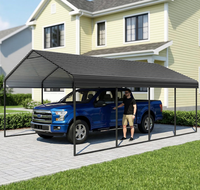 12x20FT Metal Araba Garajı, Ağır Hizmet Tipi Galvaniz Çelik Garaj Çadırı, Pikap, Tekne, Traktör için Açık Hava Araba Tentesi