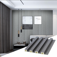 Panneau mural moderne 160*24mm WPC Panneau cannelé en PVC à grain de bois Panneau décoratif intérieur étanche pour salon salle de bain