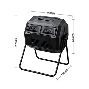<span class=keywords><strong>Composteur</strong></span> en plastique noir de 300 L, en PP, robuste, résistant aux intempéries, avec couvercle, pour la maison et le jardin, recyclage des déchets organiques - Product Image 2