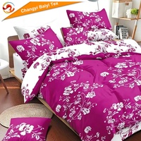 Parure de lit imprimée 100 % polyester, tissée unie, double face, pour lit King Size, vente en gros directe usine