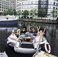 Bateau Panga en fibre de verre à fond transparent, en polyéthylène rotomoulé, pour 8 personnes, bateaux donut BBQ en HDPE à vendre, bateau en plastique polyéthylène
