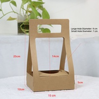 Boîte à fleurs rectangulaire en carton faite à la main pour l'emballage de plantes et de bouquets, vente en gros