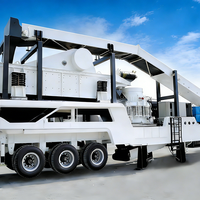 Ligne de production mobile de concassage de pierres, concasseur à cône pour calcaire, basalte, granit, 200t/h, roulement moteur, engrenage, moteur AC, industrie minière
