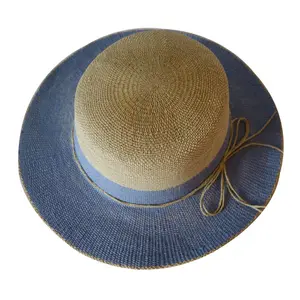 D Bulk Popular Simple Colorful Paper Boater Hat With Flat Brim And Top Straw Hat For Women