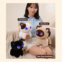 Adorable jouet interactif en peluche chaton intelligent avec commande vocale IA pour enfants, jouets chat intelligents IA avec fonction de balancement des pattes, mini chat en coton PP de 20 cm