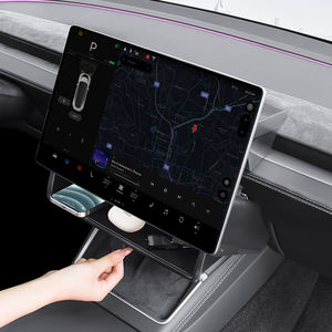 قطعتان لسيارة تسلا موديل Y جونيبر 2025 2026، صندوق تخزين مغناطيسي للخصوصية تحت الشاشة قابل للطي، صندوق تخزين للشاشة وملحقاتها - Product Image 4