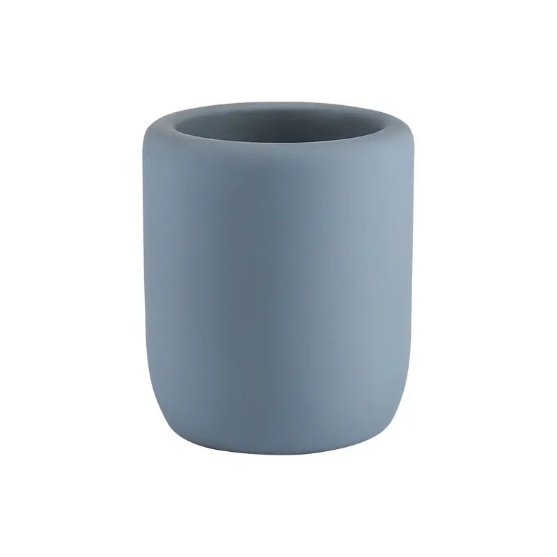 Vela de concreto de alta qualidade, suporte de velas de cerâmica única, copo de vela de aromaterapia, azul fosco