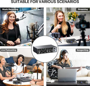 Interface audio USB professionnelle OEM d'usine pour PC Mac, interface Plug & Play pour l'enregistrement de musique, studio, guitare, podcast - Product Image 2