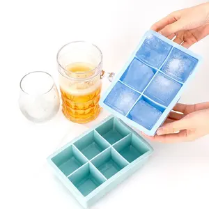 Большая многоразовая силиконовая форма для кубиков для виски и льда без BPA с крышками, устойчивые квадратные лотки для кубиков льда, большая форма для кубиков льда