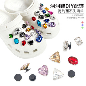 Décorations de boucles de chaussures en résine noire effet cristal diamant, accessoires de bijoux DIY pour femmes, pour sabots et chaussures de jardin - Product Image 2