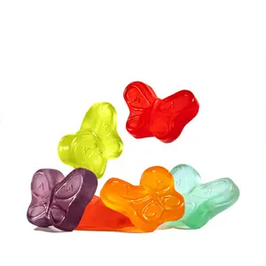 Großhandel individuell süße Regenbogen-Mini-Gummi-Schmetterlinge-Süßigkeit