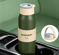 Bouteille d'eau en acier inoxydable 304 à double paroi, tasse isotherme sous vide avec couvercle à paille magnétique pour la gym et le sport, compatible MagSafe