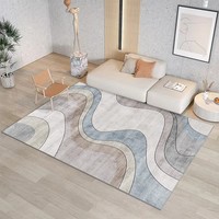 Tapis de salon moelleux antidérapant écologique fabriqué à la machine à motifs abstraits lavable pour la décoration de la maison