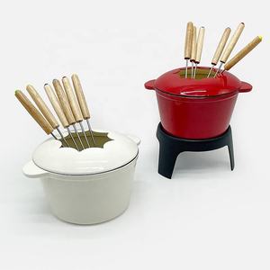 Ensemble de <span class=keywords><strong>fondue</strong></span> en <span class=keywords><strong>fonte</strong></span> émaillée de haute qualité en gros, mini pot à <span class=keywords><strong>fromage</strong></span> et chocolat avec fourchettes, ustensile de cuisson polyvalent - Product Image 2