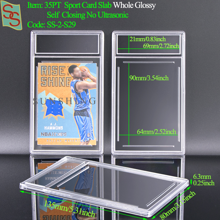 S29 35PT Sport Card Slab Self Closing Whole Glossy
