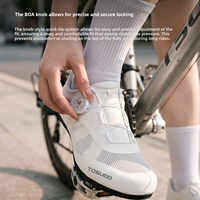 TOSUOD – chaussures de cyclisme en maille respirante, baskets de vélo de route et vtt, semelle en caoutchouc légère de 258g, boucle rotative, 38-46, blanc