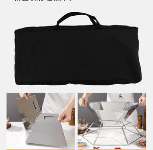 Barbecue au charbon de bois pliable portable en acier inoxydable, cuisinière de camping en plein air, pique-nique, support de barbecue - Product Image 3