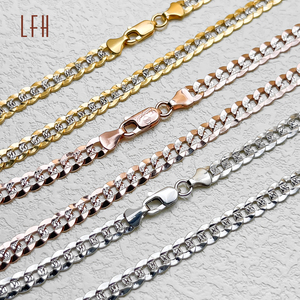 Collana a maglie piatte cubane Miami in oro massiccio 18 carati Au750 LFH, gioielli in oro saudita, gioielli in vero oro 18 carati, 18k, indossabile, con possibilità di sponda. - Product Image 2