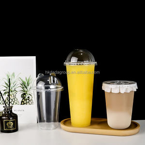 Gobelets à thé au lait à bulles Boba en PP de qualité alimentaire jetables avec logo personnalisé en gros, 90 mm, 16 oz, 20 oz, 32 oz, avec couvercles - Product Image 1