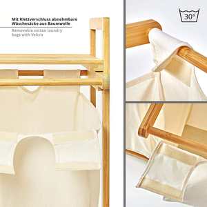 Étagères <span class=keywords><strong>de</strong></span> <span class=keywords><strong>panier</strong></span> à <span class=keywords><strong>linge</strong></span> en bambou-<span class=keywords><strong>Panier</strong></span> à <span class=keywords><strong>linge</strong></span> coulissant à 2 sections pour chambre à coucher et salle <span class=keywords><strong>de</strong></span> bain - Product Image 4