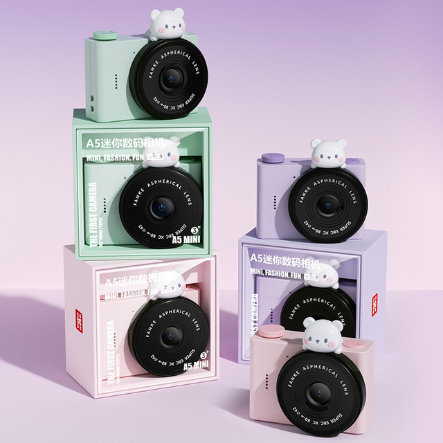 Factory Direct Cartoon Bear Version of the Children's Camera Large Capacity and Long Life Dual Camera Children's Camera