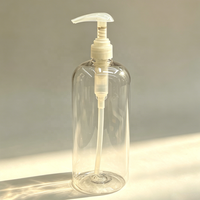 Bouteille en plastique transparente personnalisée pour animaux de compagnie avec bouchon à clapet ou pompe pour l'emballage de shampooing et de lotion