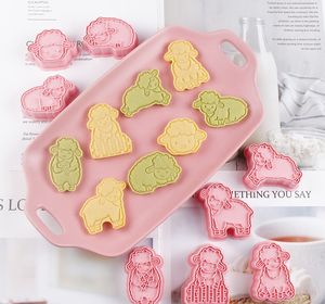 Homesun Lot de 8 emporte-pièces en forme de mouton mignon de 8 pièces Emporte-pièces en plastique pour timbres à biscuits en agneau avec forme personnalisée - Product Image 1