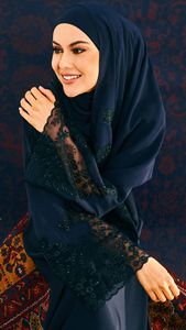 Vêtements pour femmes du Moyen-Orient de style populaire, Abaya de Dubaï, broderie en dentelle, robe maxi pour femmes turques, mode musulmane Abaya - Product Image 6