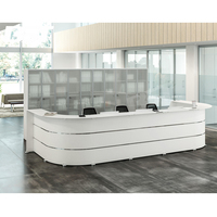 Bureau de réception en acrylique solide, design de comptoir de réception de bureau