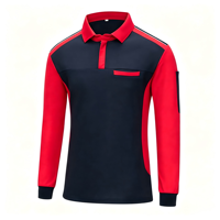Polo à manches longues en polyester personnalisable pour équipes d'entreprise, idéal pour les commandes en gros pour groupes professionnels