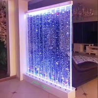 Paravents de séparation de pièce en panneaux acryliques à LED modernes, en forme de S, avec mur à bulles d'eau transparent, mobiles et sur pieds, vente en gros